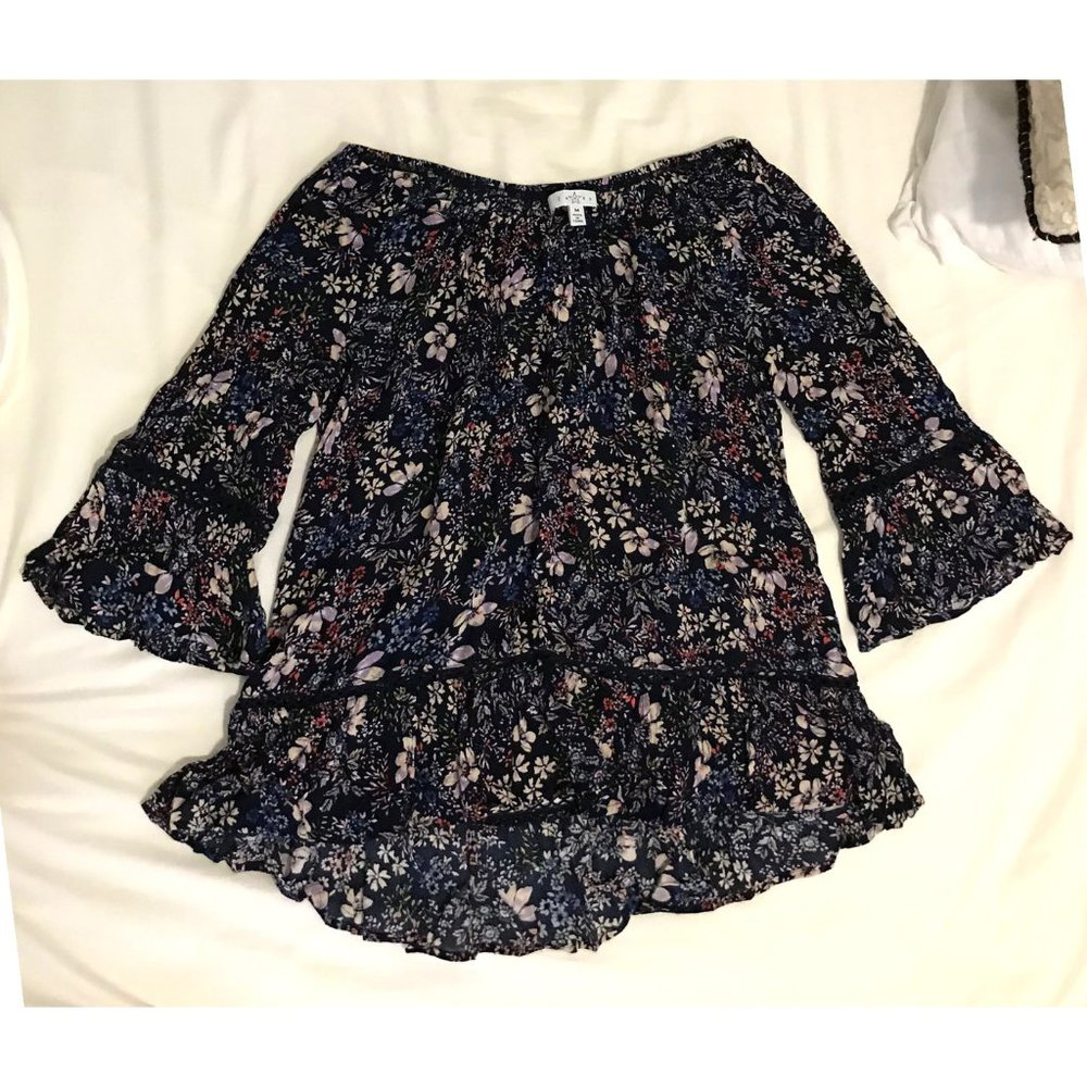 Fever Ruffle Floral Top Size M - Picture 4 of 8
